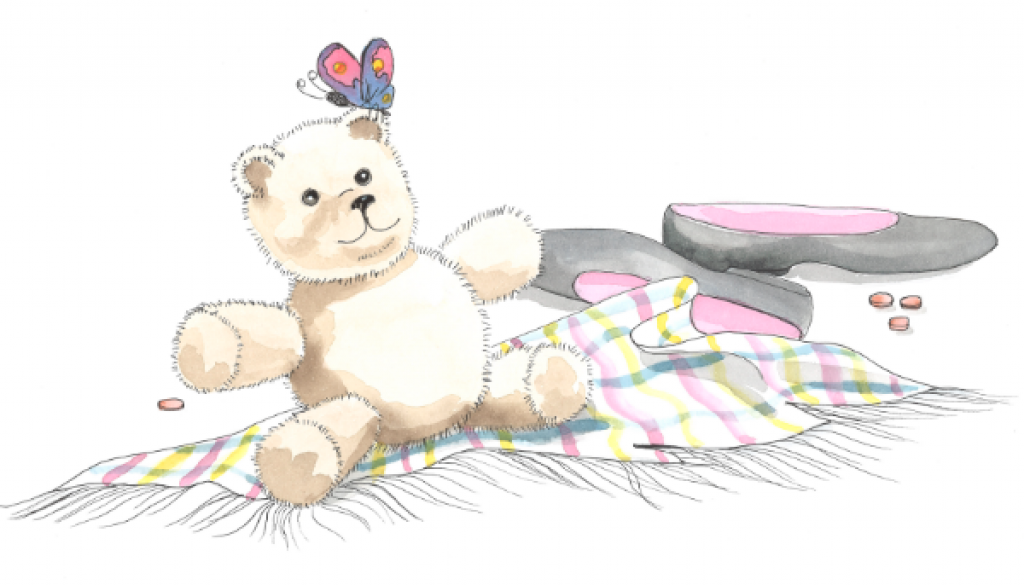 Teddy Bear, shoes, butterfly