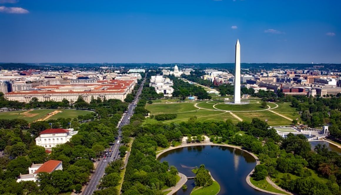 Aerial view of Washington DC
